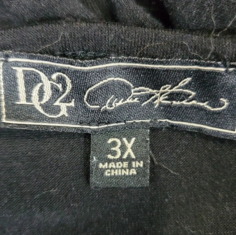 DG2 Diane Gilman Black Floral Layered Easy Tank Light Stripes 3XL ~ Pre-Owned - Picture 9 of 12